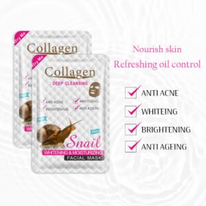 Collagen Deep Cleansing Snail Whitening Facial Mask - 1