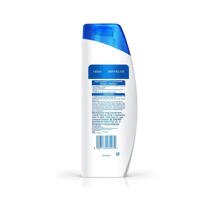 Head & Shoulders 2-in-1 Smooth and Silky Anti Dandruff Shampoo + Conditioner-180ml-2 Head & Shoulders 2-in-1 Smooth and Silky Anti Dandruff Shampoo + Conditioner-180ml-2