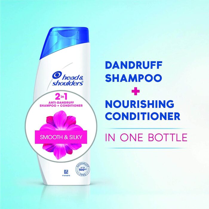 Head & Shoulders 2-in-1 Smooth and Silky Anti Dandruff Shampoo + Conditioner-180ml-5 Head & Shoulders 2-in-1 Smooth and Silky Anti Dandruff Shampoo + Conditioner-180ml-5