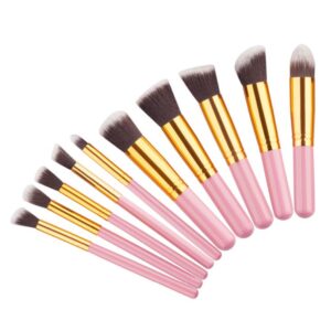 Kabuki Brush Set Pink 10 Pcs (1)