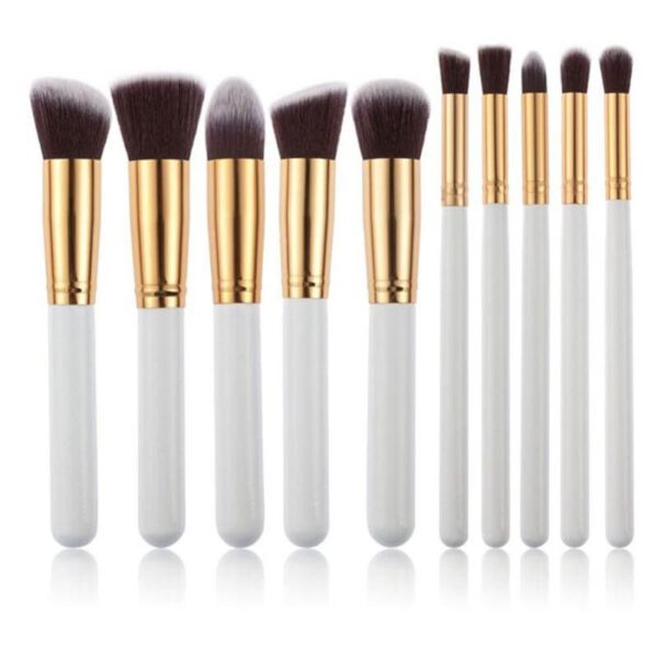 Kabuki Brush Set White 10 Pcs (1)