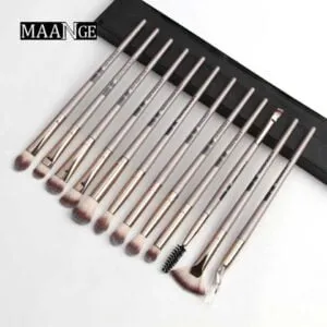 Maange Makeup Brush Set Brown 12 Pcs