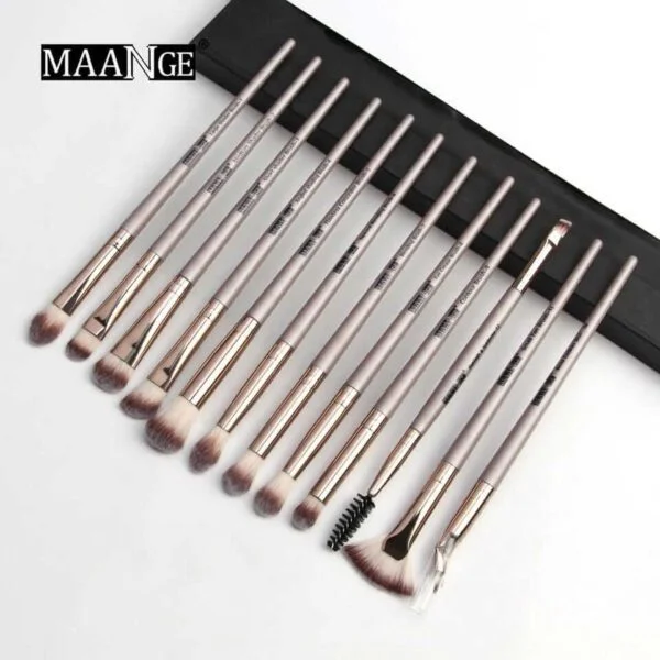 Maange Makeup Brush Set Brown 12 Pcs