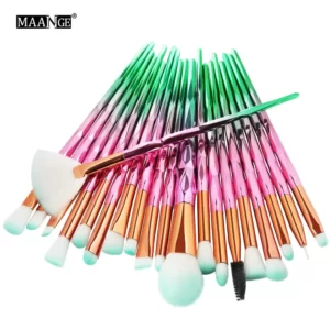 Maange Makeup Brush Set Diamond Green 20 Pcs