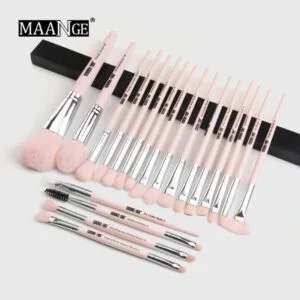 Maange Makeup Brush Set Pink Silver 20 Pcs