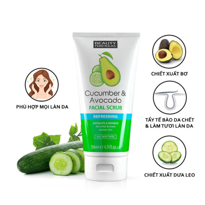 Beauty Formulas Cucumber & Avocado Facial Scrub-2 Beauty Formulas Cucumber & Avocado Facial Scrub-2