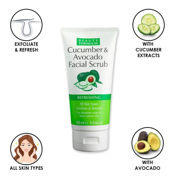 Beauty Formulas Cucumber & Avocado Facial Scrub-3 Beauty Formulas Cucumber & Avocado Facial Scrub-3
