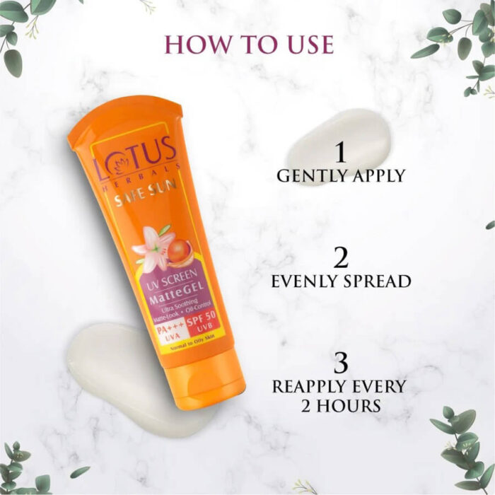 Lotus Herbals Safe Sun UV Screen Matte Gel SPF50-2 Lotus Herbals Safe Sun UV Screen Matte Gel SPF50-2