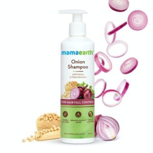 Mamaearth Onion Shampoo For Hair Growth & Hair Fall Control With Onion Oil & Plant Keratin 250ml