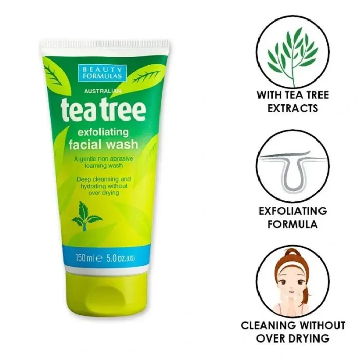 Beauty Formulas Tea Tree Exfoliating Facial Wash-2 Beauty Formulas Tea Tree Exfoliating Facial Wash-2