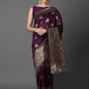 Printed Silk Saree with Blouse Piece-SK3003