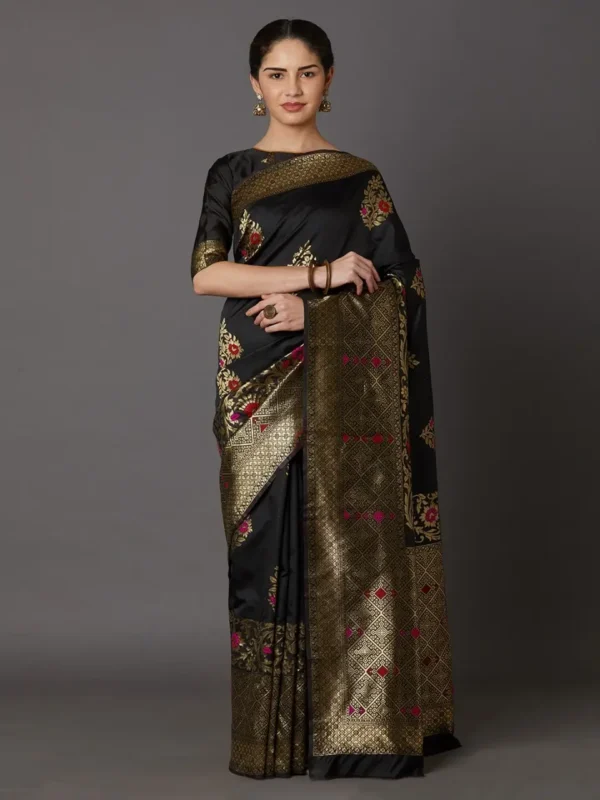 Printed Silk Saree with Blouse Piece-SK3004