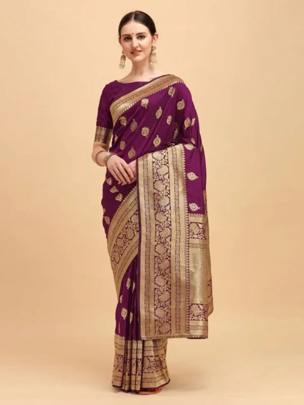 Printed Silk Saree with Blouse Piece-SK3005