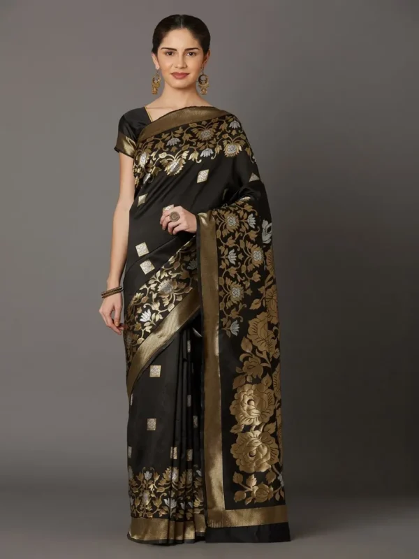 Printed Silk Saree with Blouse Piece-SK3007