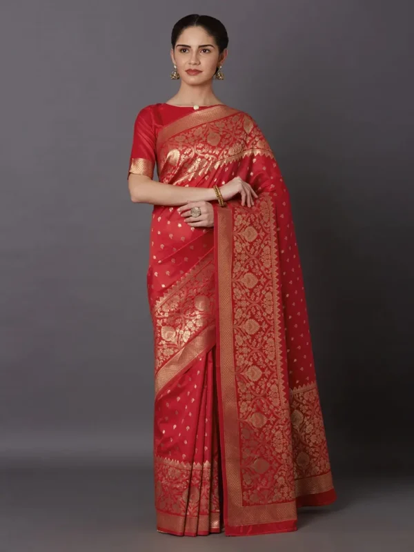 Printed Silk Saree with Blouse Piece-SK3009