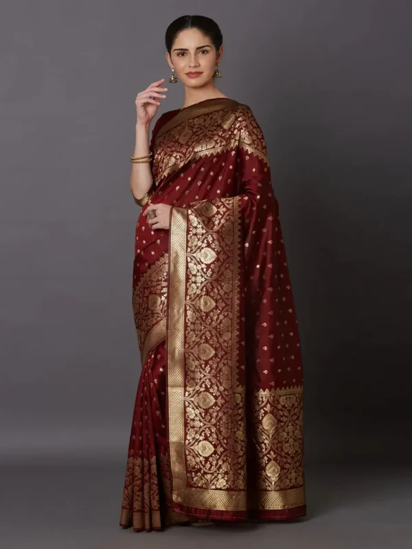 Printed Silk Saree with Blouse Piece-SK3012