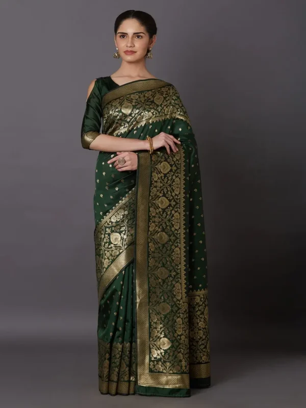 Printed Silk Saree with Blouse Piece-SK3013