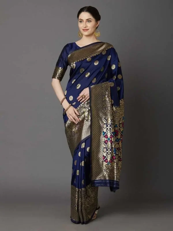 Printed Silk Saree with Blouse Piece-SK3015