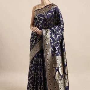 Printed Silk Saree with Blouse Piece-SK3017