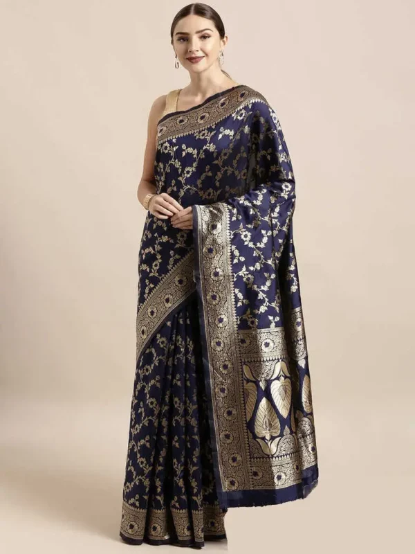 Printed Silk Saree with Blouse Piece-SK3017