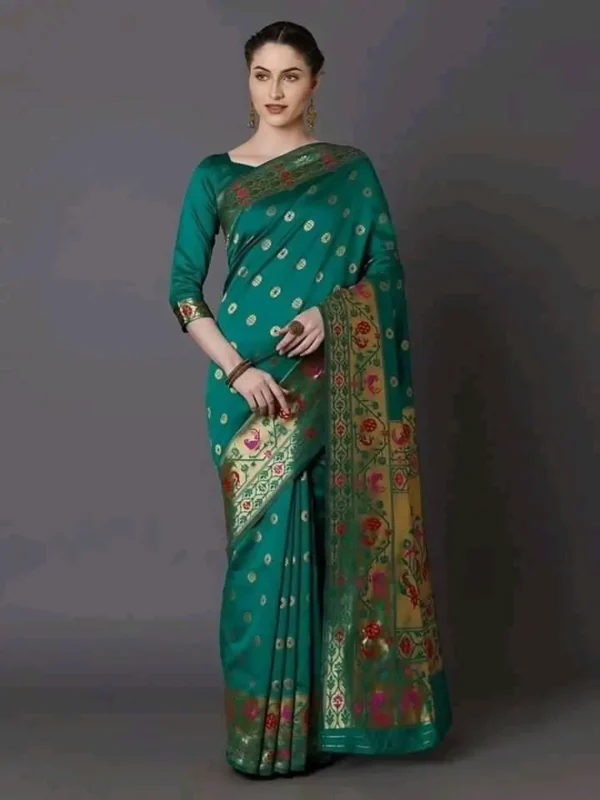 Printed Silk Saree with Blouse Piece-SK3020