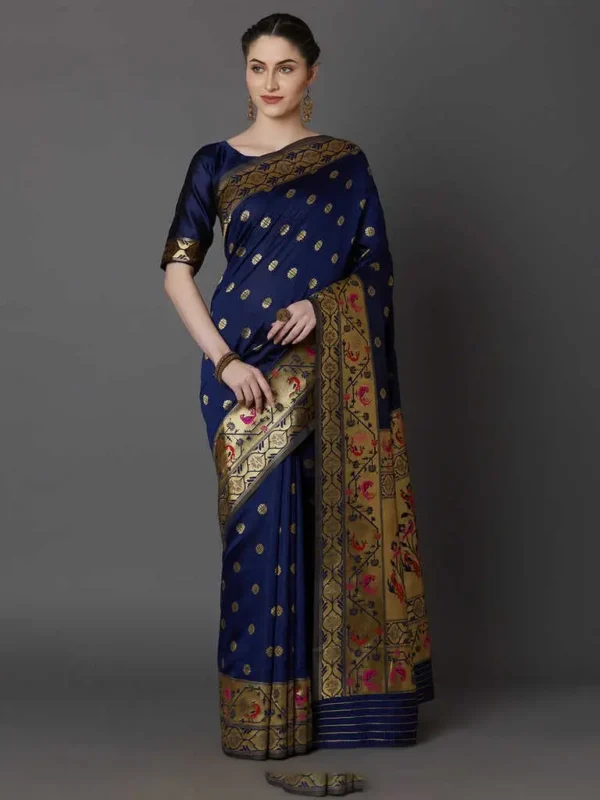 Printed Silk Saree with Blouse Piece-SK3023