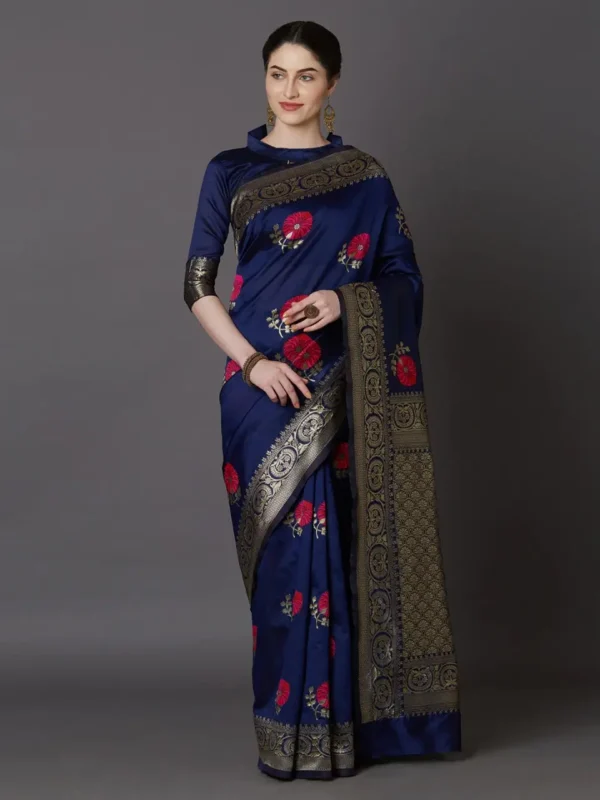 Printed Silk Saree with Blouse Piece-SK3024