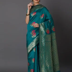 Printed Silk Saree with Blouse Piece-SK3025