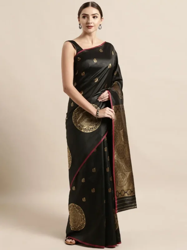 Printed Silk Saree with Blouse Piece-SK3029