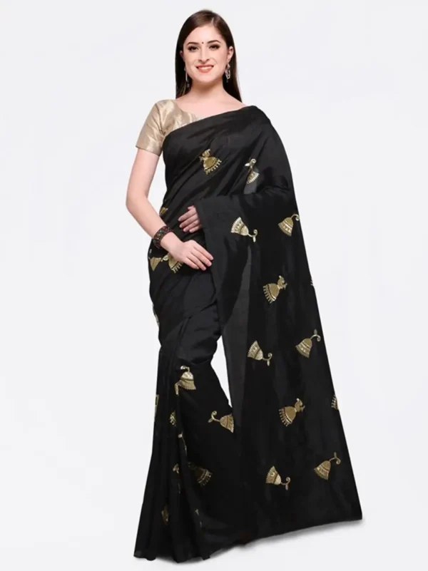 Printed Silk Saree with Blouse Piece-SK3031