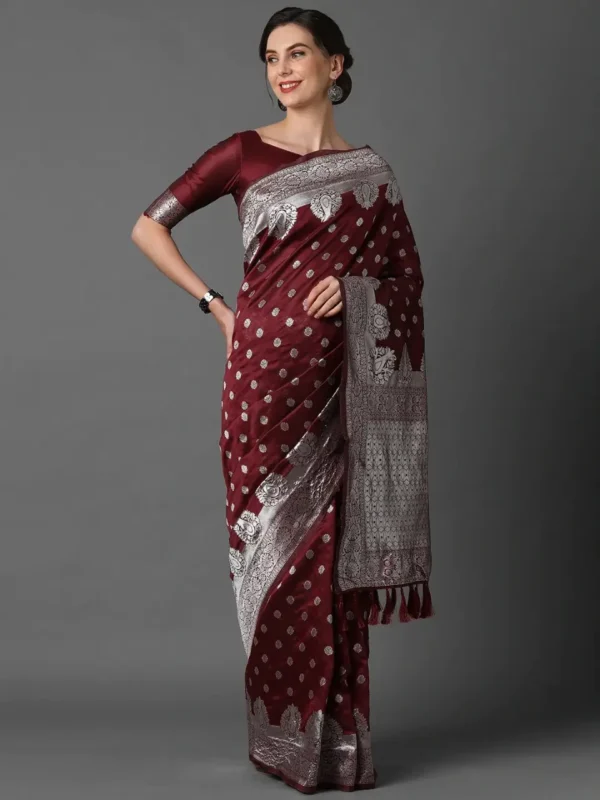 Printed Silk Saree with Blouse Piece-SK3032