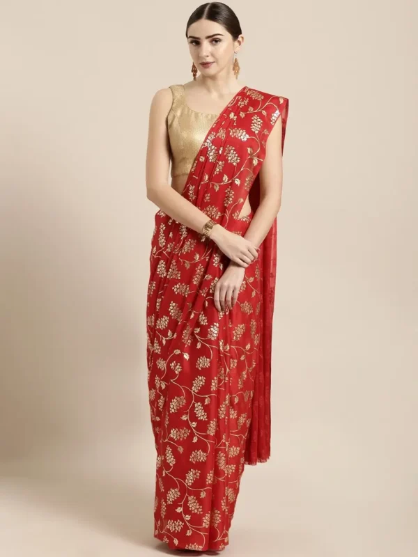 Printed Silk Saree with Blouse Piece-SK3037