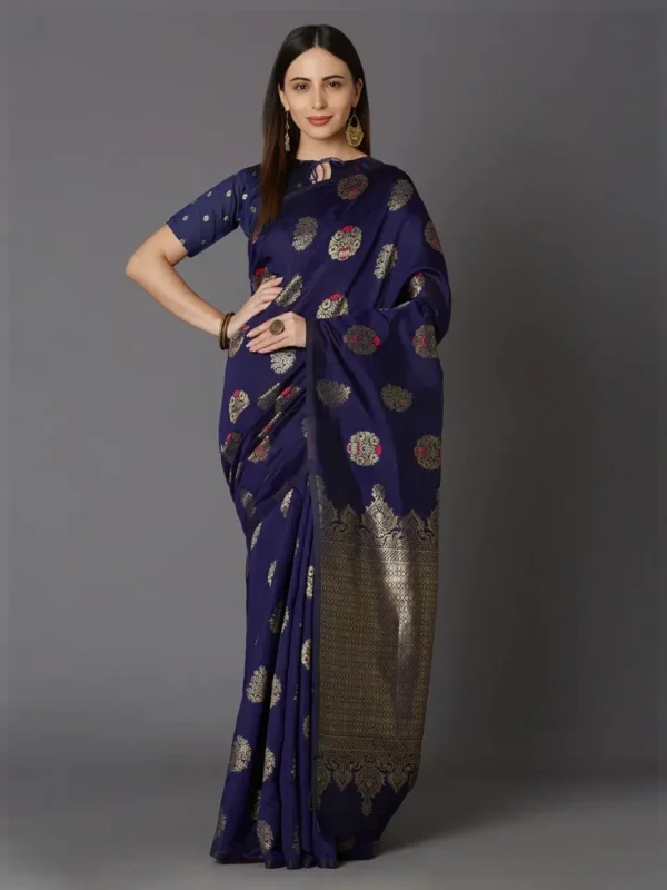 Printed Silk Saree with Blouse Piece-SK3039