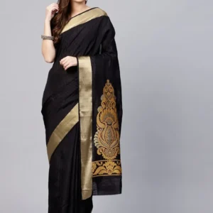 Printed Silk Saree with Blouse Piece-SK3040