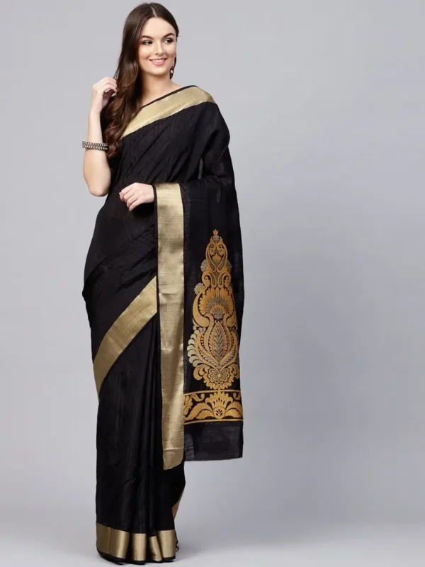 Printed Silk Saree with Blouse Piece-SK3040