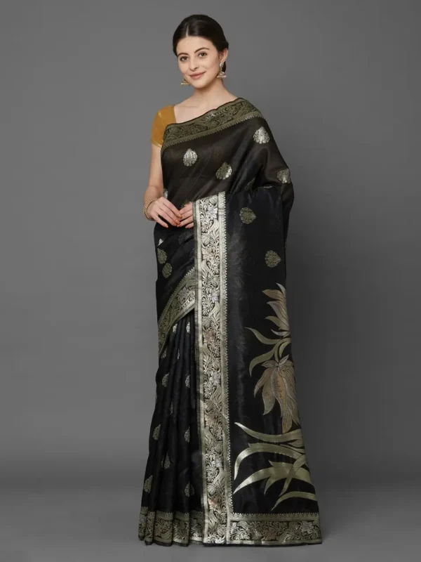 Printed Silk Saree with Blouse Piece-SK3042