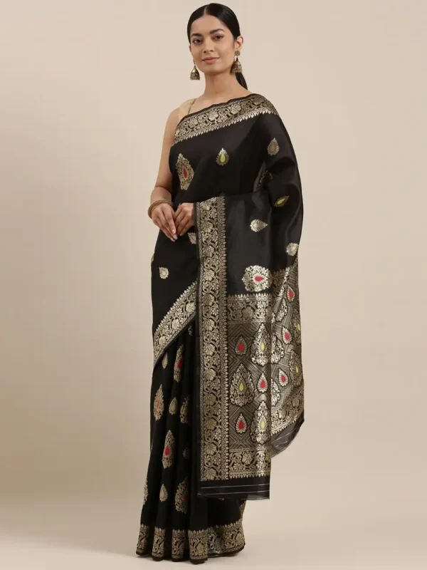 Printed Silk Saree with Blouse Piece-SK3043