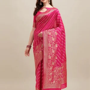 Printed Silk Saree with Blouse Piece-SK3044