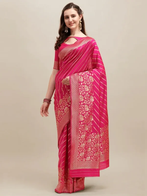 Printed Silk Saree with Blouse Piece-SK3044