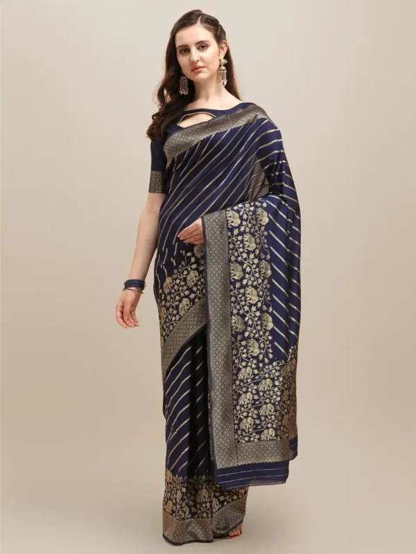 Printed Silk Saree with Blouse Piece-SK3046