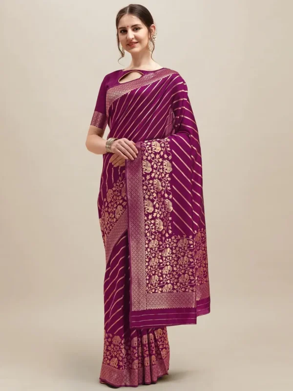 Printed Silk Saree with Blouse Piece-SK3047