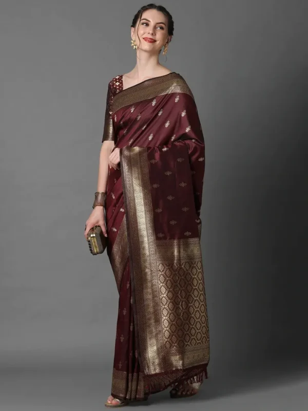 Printed Silk Saree with Blouse Piece-SK3049