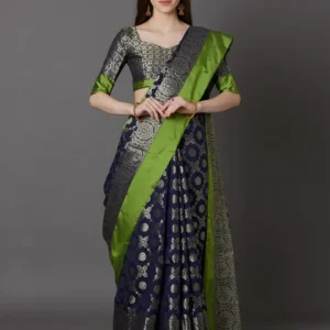 Printed Silk Saree with Blouse Piece-SK3102