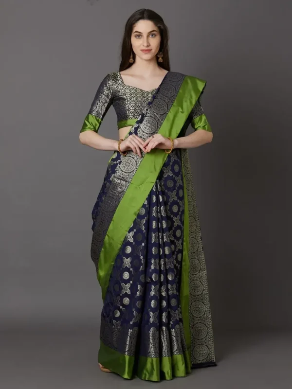 Printed Silk Saree with Blouse Piece-SK3102