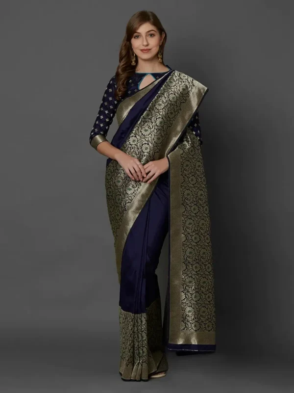 Printed Silk Saree with Blouse Piece-SK3103