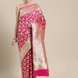 Printed Silk Saree with Blouse Piece-SK3106