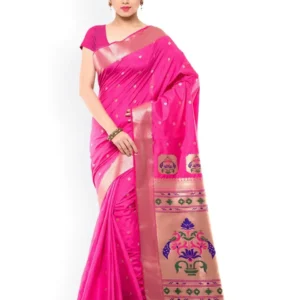 Printed Silk Saree with Blouse Piece-SK3107