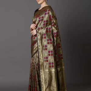 Printed Silk Saree with Blouse Piece-SK3109