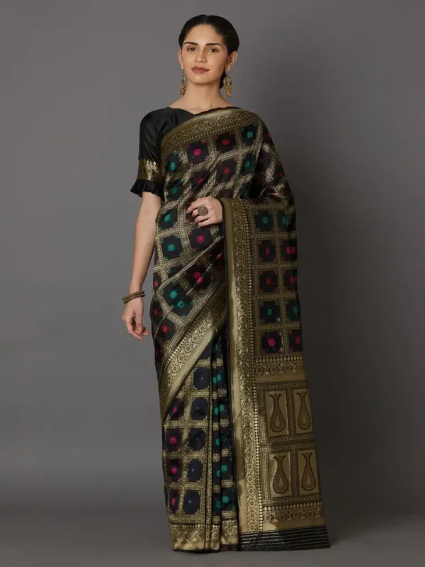 Printed Silk Saree with Blouse Piece-SK3111