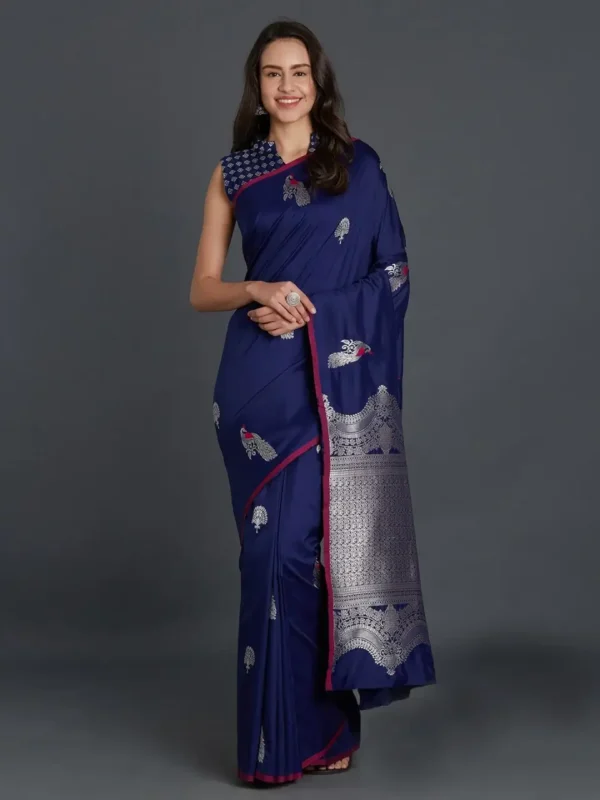 Printed Silk Saree with Blouse Piece-SK3119